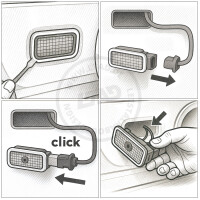 Auto Türbeleuchtung mit eigenem Logo für Volvo XC70 (Bj. 2000-2008)