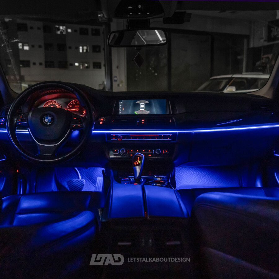 Tappetini Tuning-art Sportline Per BMW Serie 3 F30 F31 F80 XDrive (2012-2019) – 4 Pezzi, Velour 680g Con Cuciture Rosse/Blu - 4